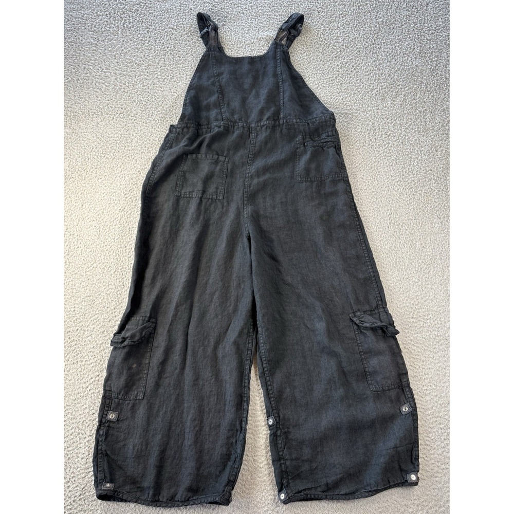 Cynthia Ashby Jumpsuit Womens 1/XS Lagenlook Comfort Relaxed Fit Linen Overalls